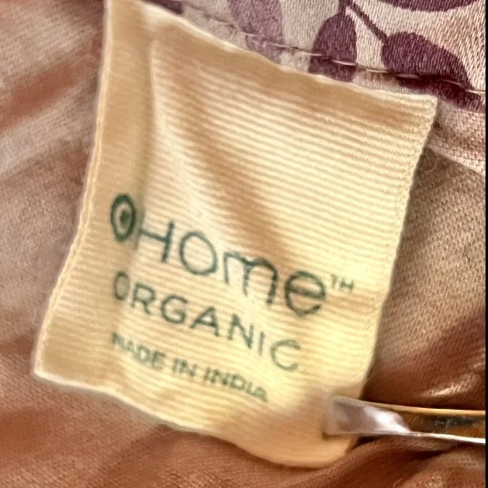 Home Organic Sheet Set King Size  100% Cotton Two Piece Plum Color India GUC